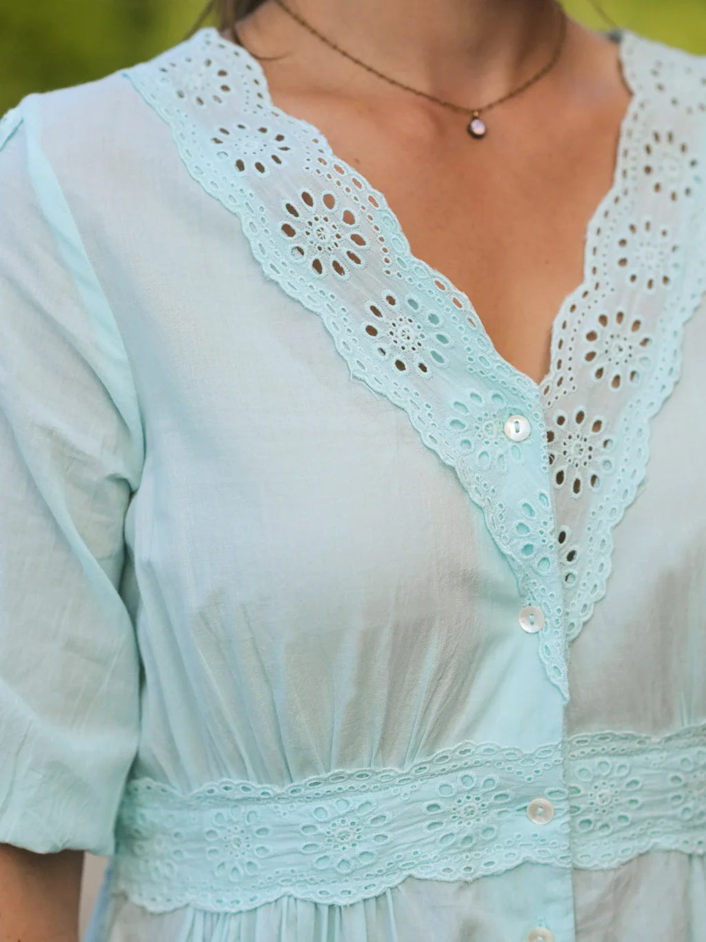 April Cornell Countryside Prairie Dress - Soft Aqua