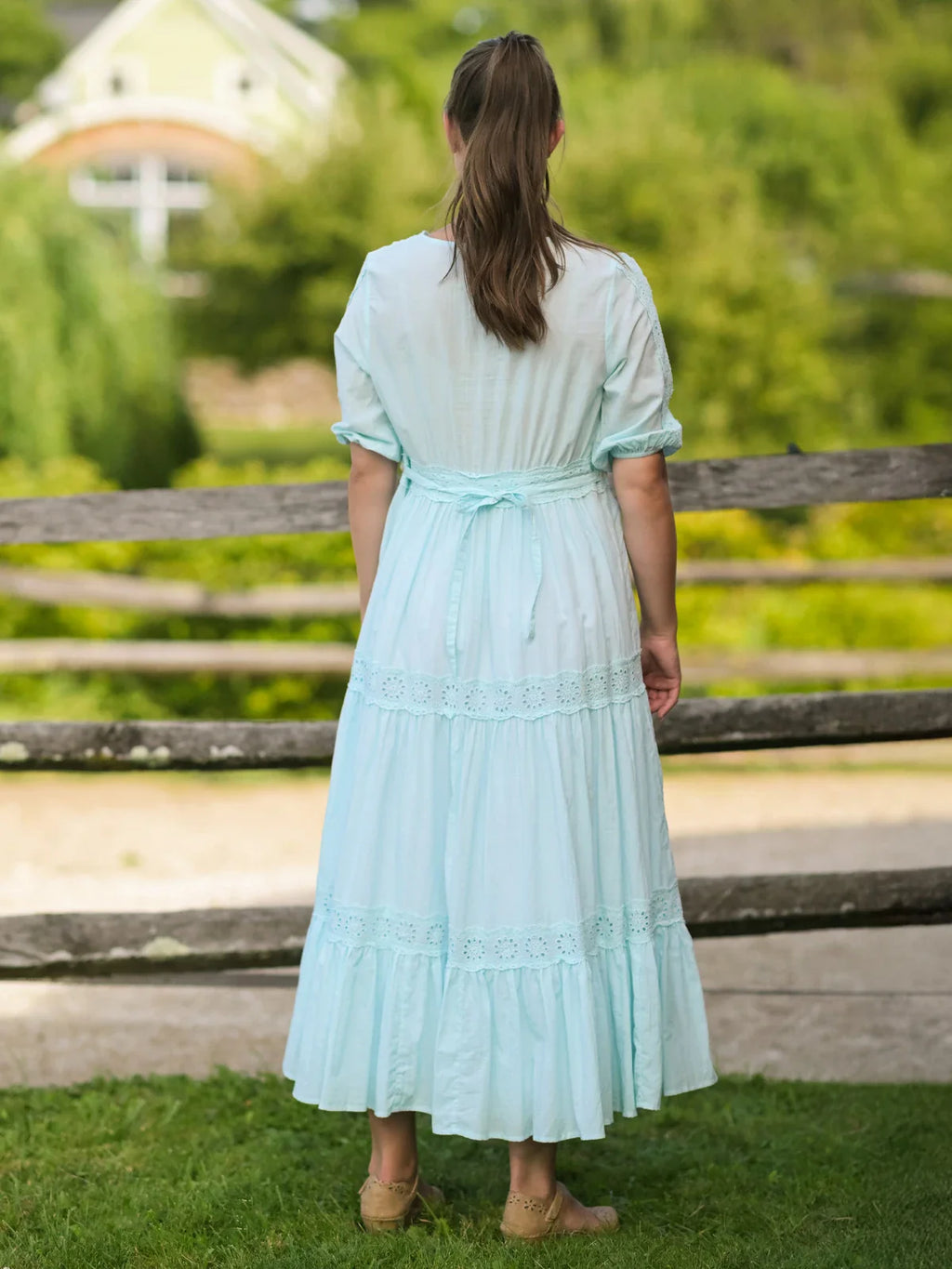 April Cornell Countryside Prairie Dress - Soft Aqua