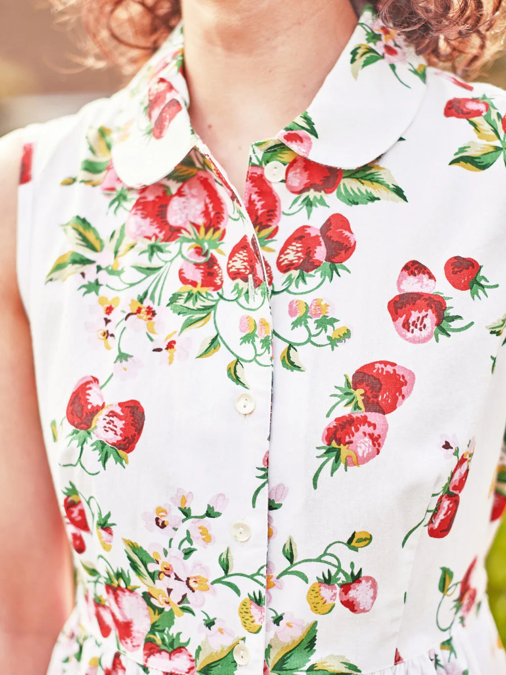 April Cornell Strawberry Porch Dress - White