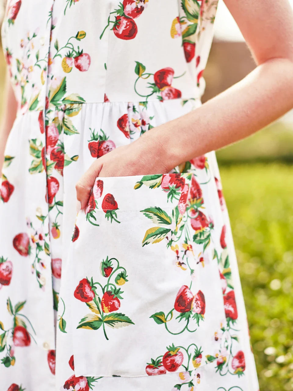 April Cornell Strawberry Porch Dress - White