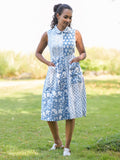 April Cornell Cloud Sky Patchwork Dress - Blue
