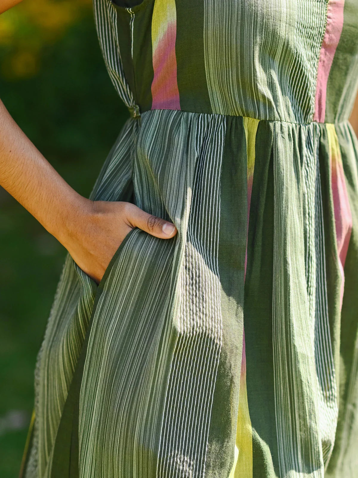April Cornell Rainforest Stripe Dress - Green