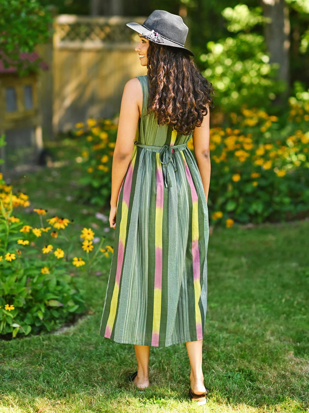 April Cornell Rainforest Stripe Dress - Green