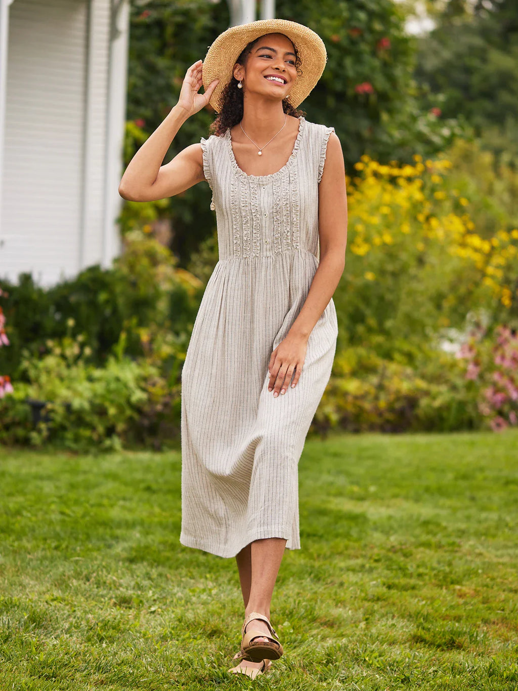 April Cornell Coastal Stripe Dress - Navy