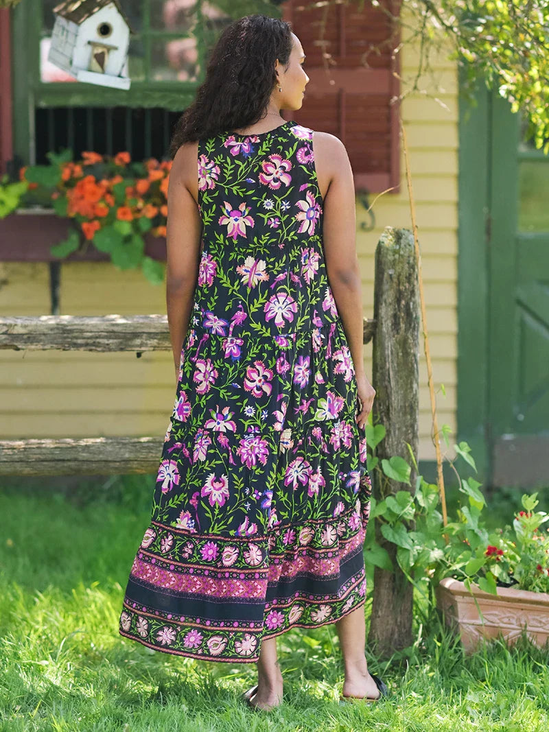 April Cornell Kalamkari Dress - Black