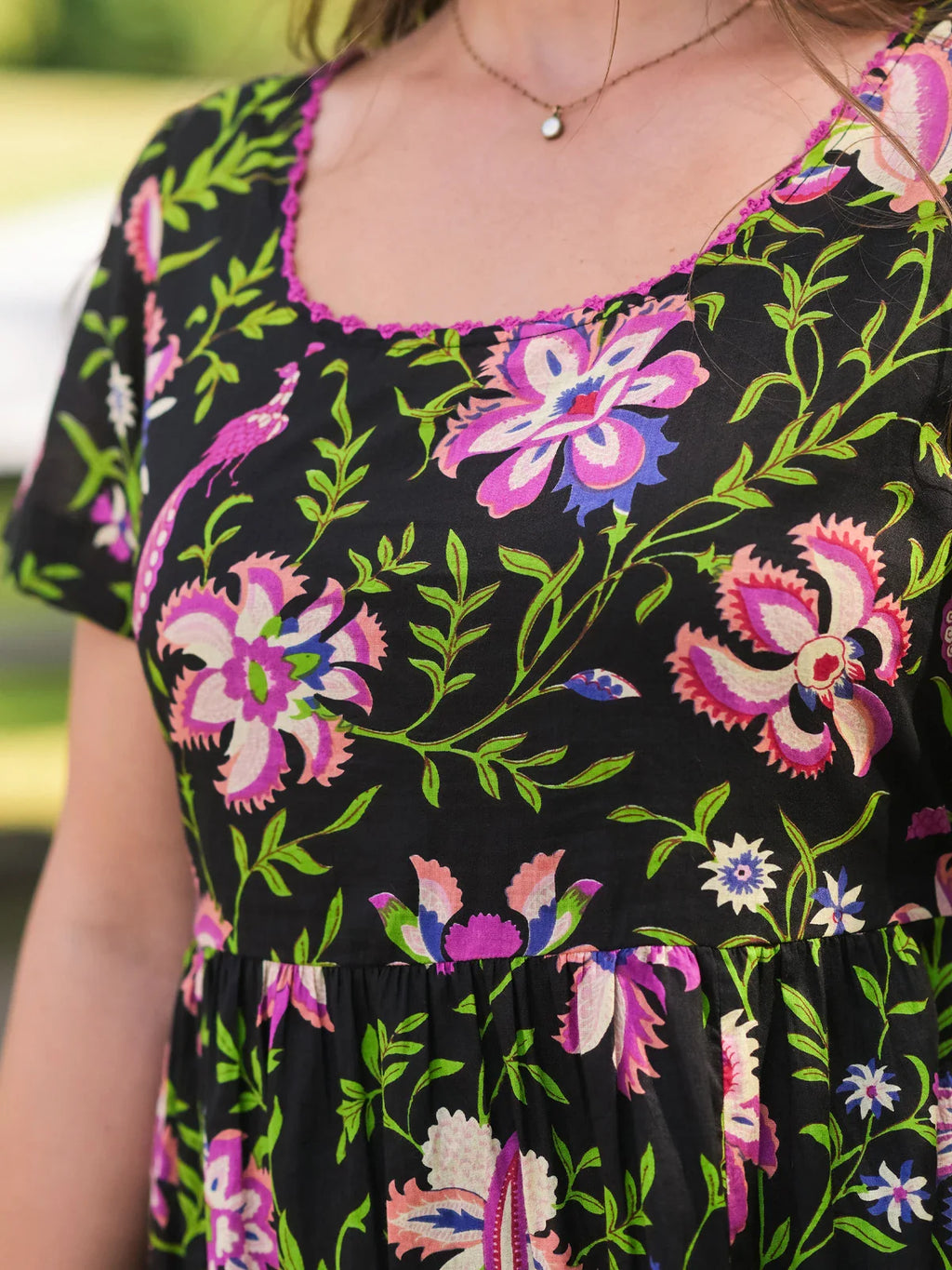 April Cornell Kalamkari Tea Dress - Black