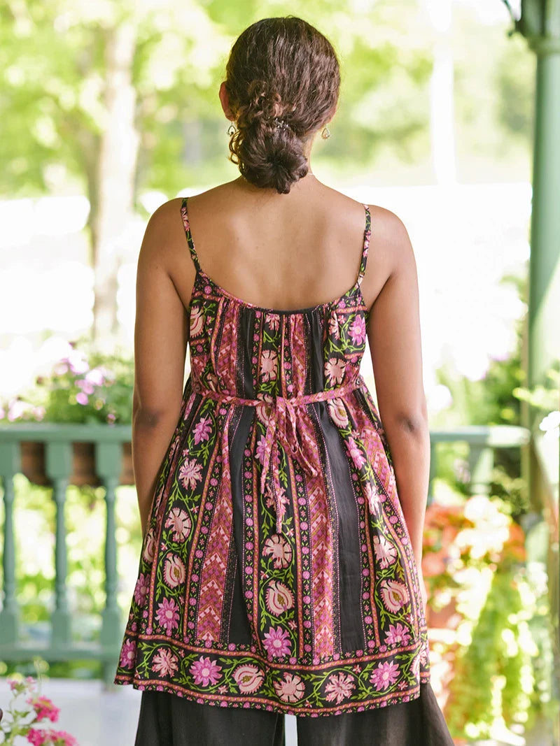 April Cornell Kalamkari Tunic Dress - Black