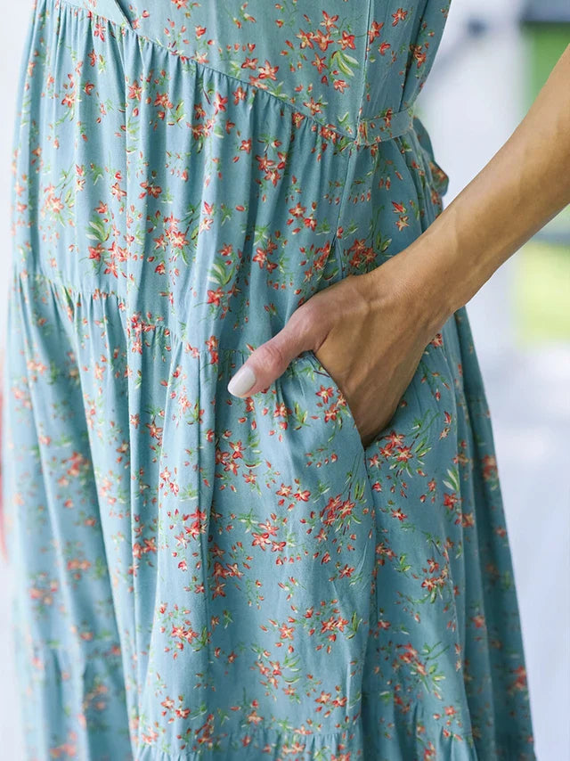 April Cornell Mulberry Dress - Soft Teal