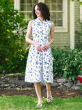 April Cornell Blueberry Porch Dress - White Blue