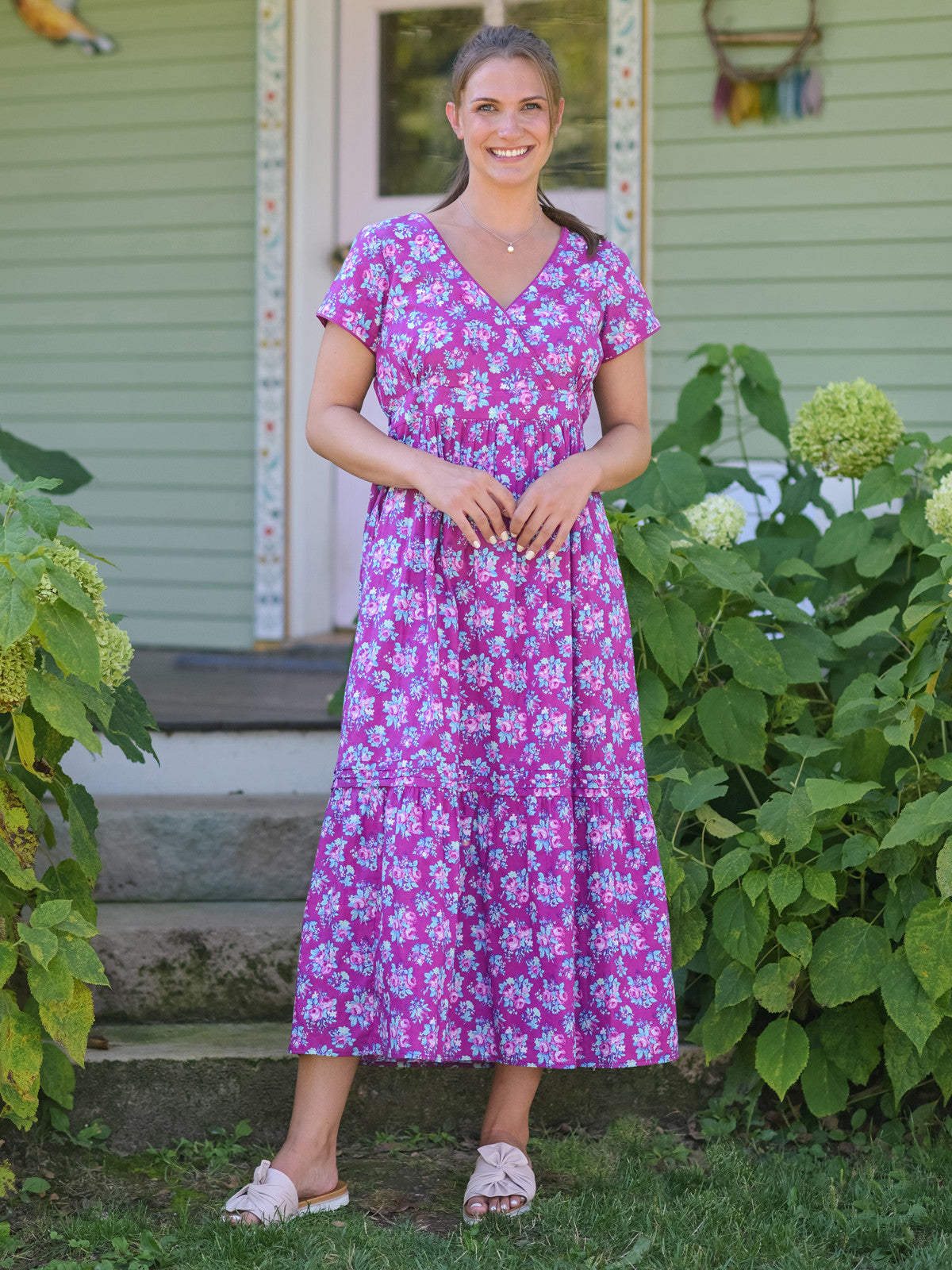 April Cornell Elizabeth's Garden Hostess Dress - Purple Orchid