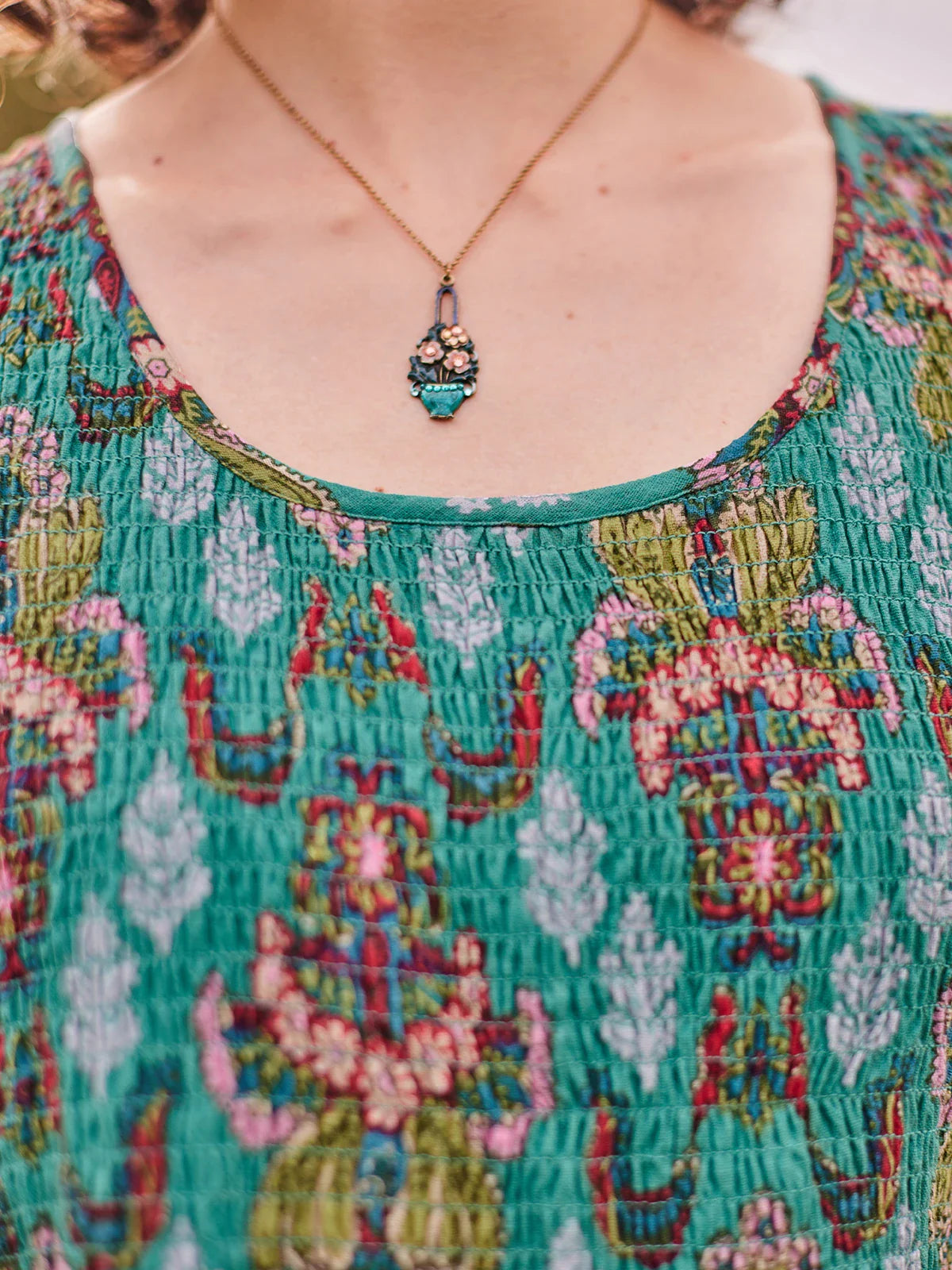 April Cornell Jacobean Smock Dress