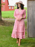 April Cornell Heather Pleated Dress - Pink