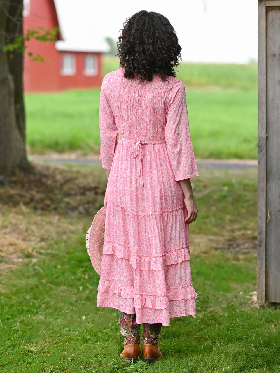April Cornell Heather Pleated Dress - Pink