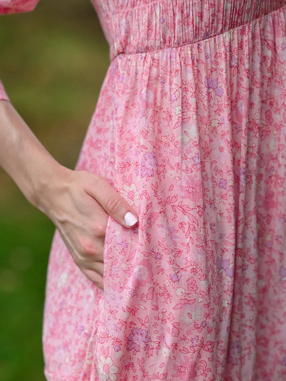 April Cornell Heather Pleated Dress - Pink