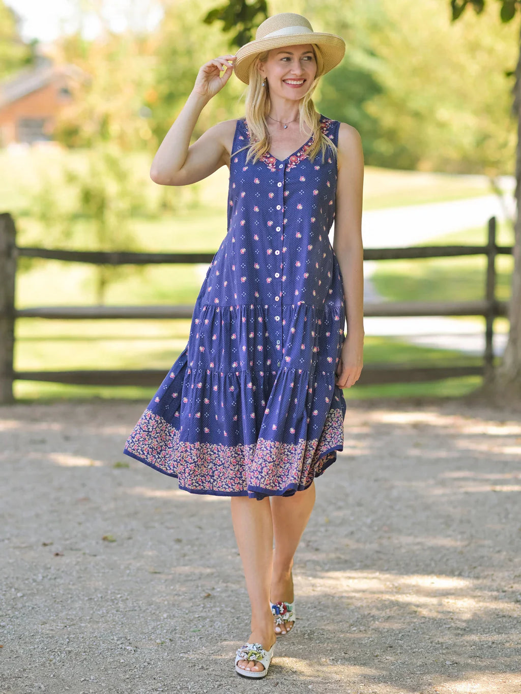 April Cornell Seascape Dress - Navy