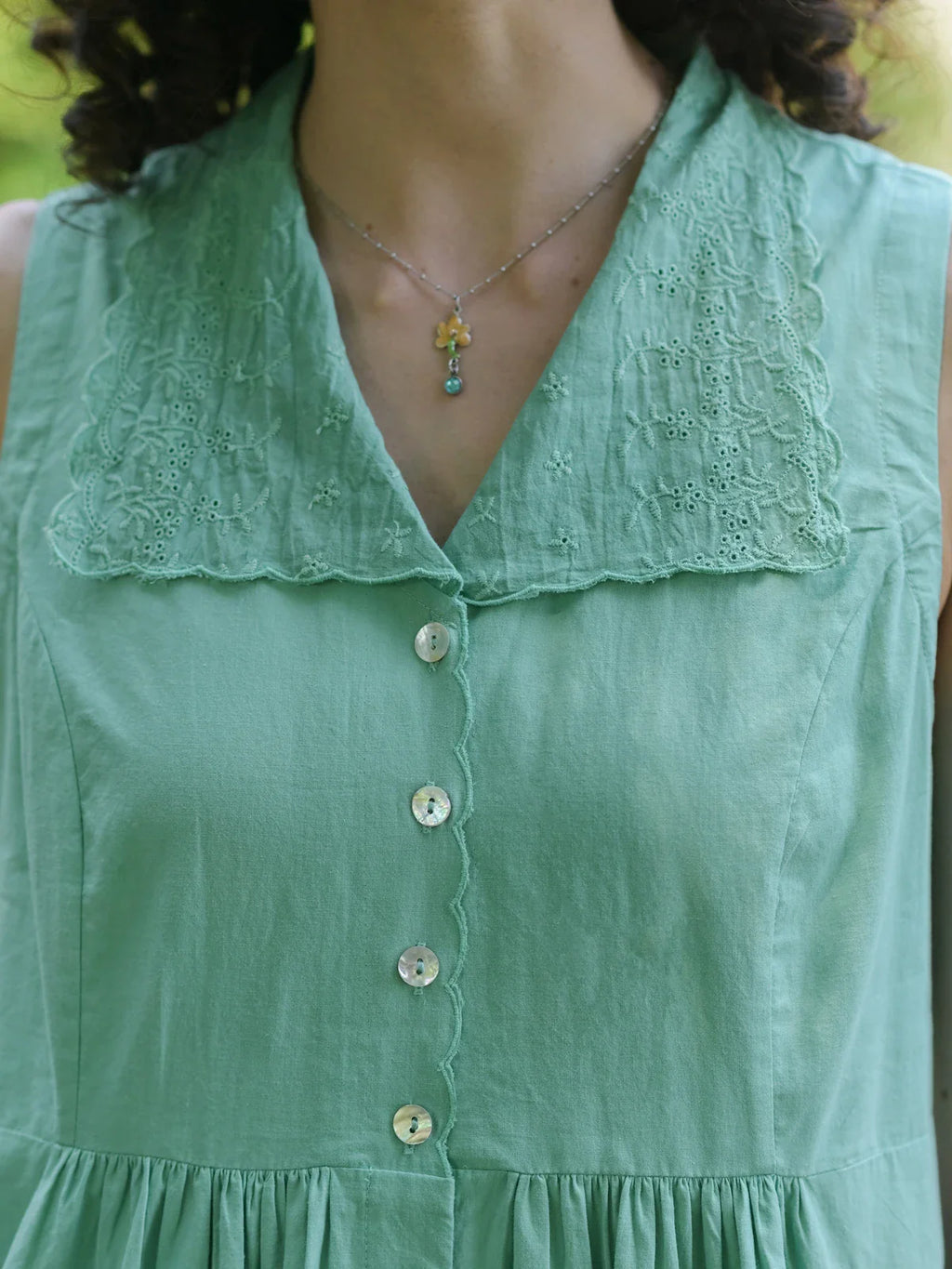 April Cornell Yesterday Dress - Soft Teal