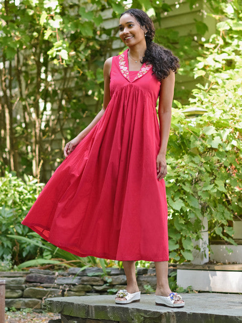 April Cornell Picnic Dress - Raspberry