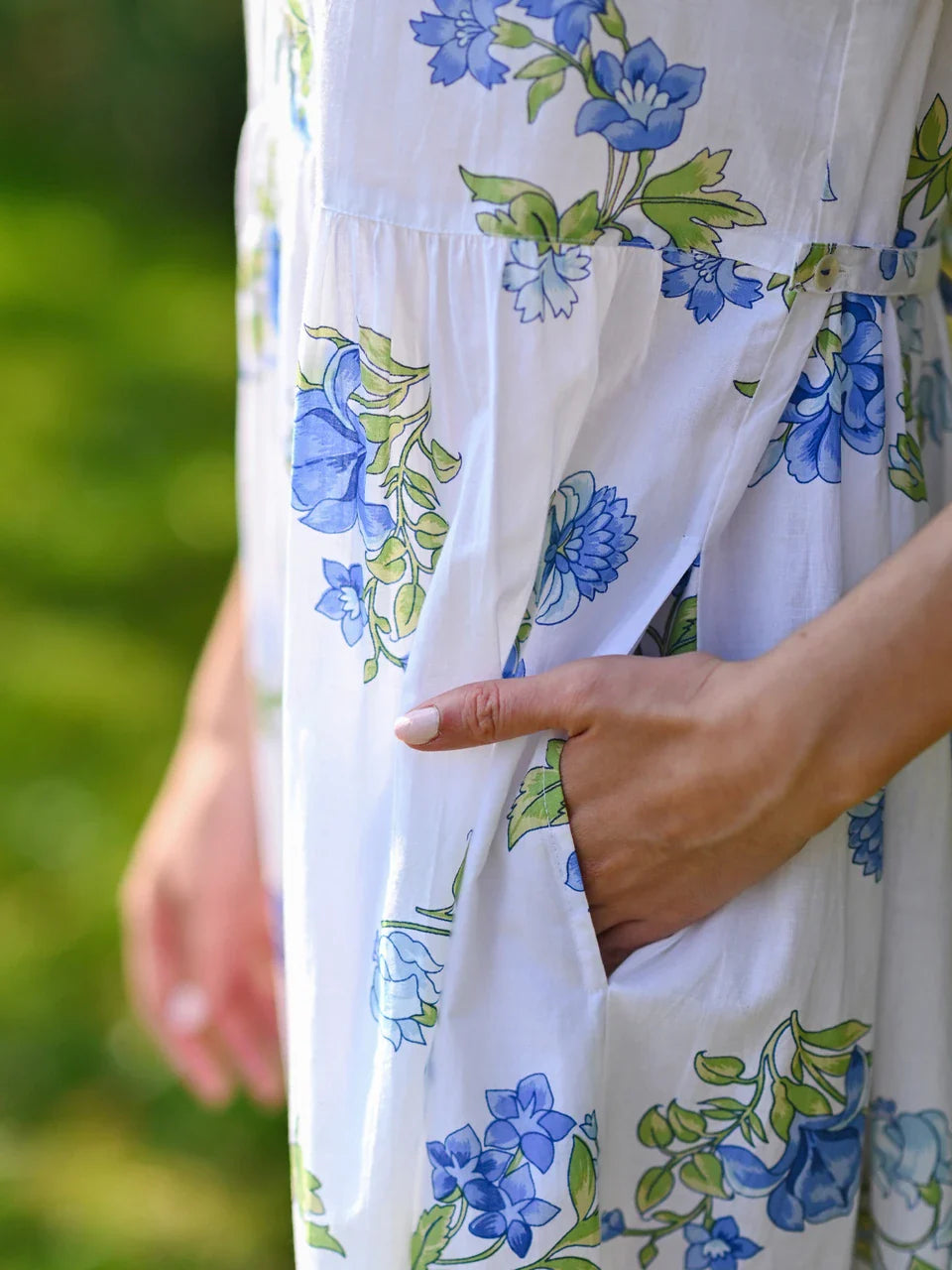 April Cornell Scotia Prairie Dress - White Blue