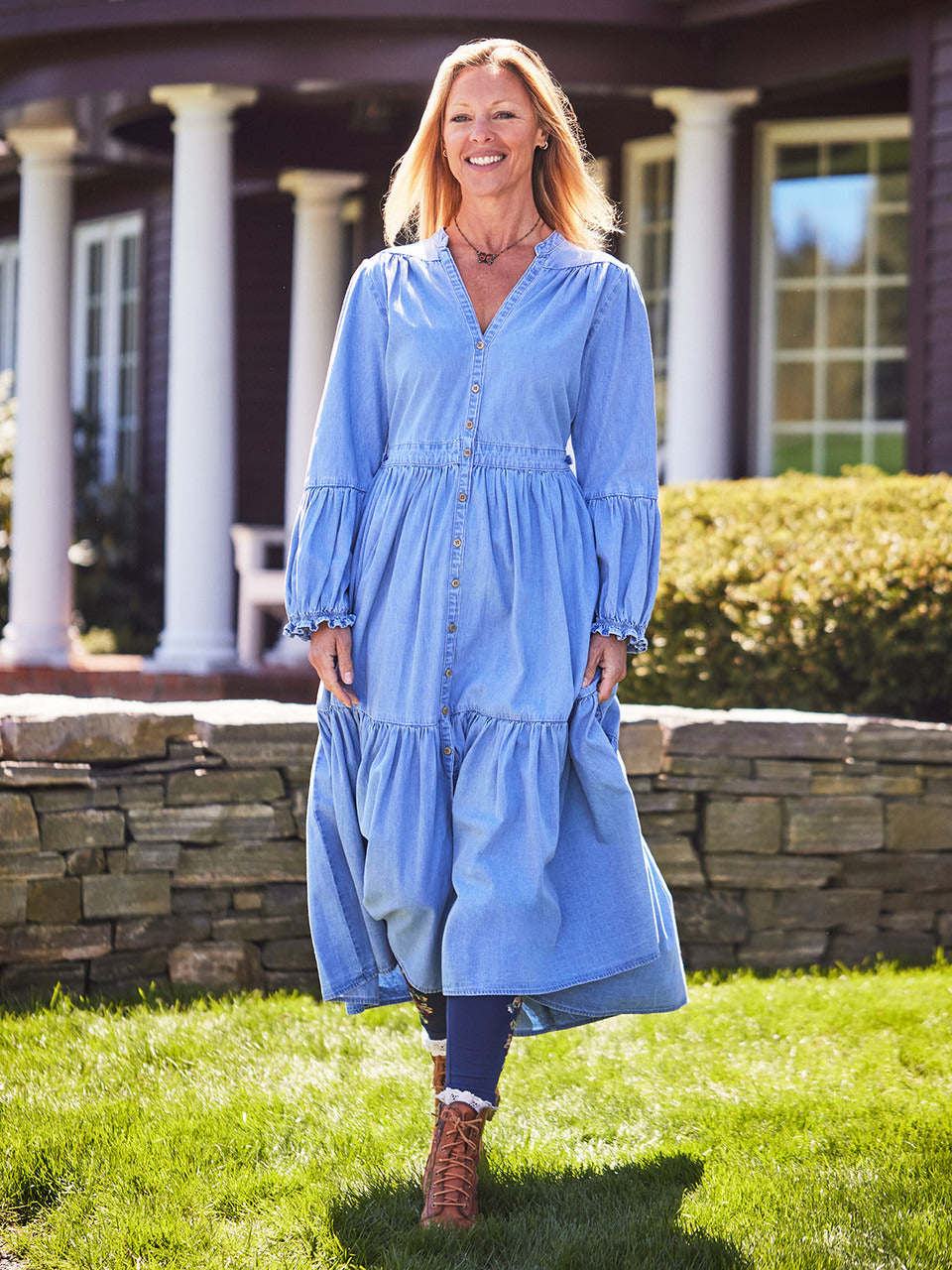 April Cornell Denim Prairie Dress