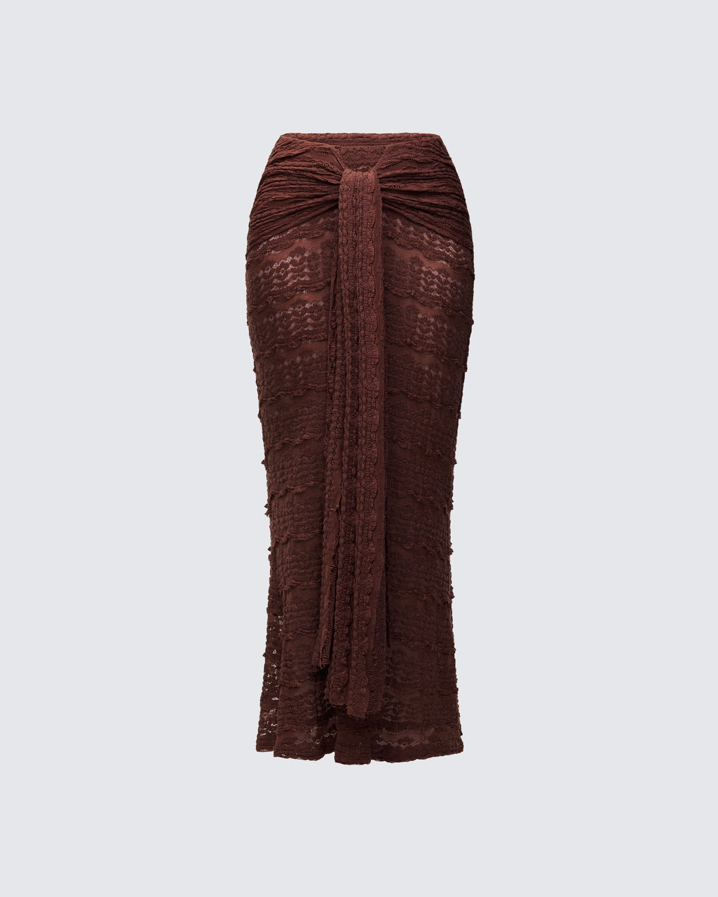 Finesse Dreya Brown Textured Maxi Skirt
