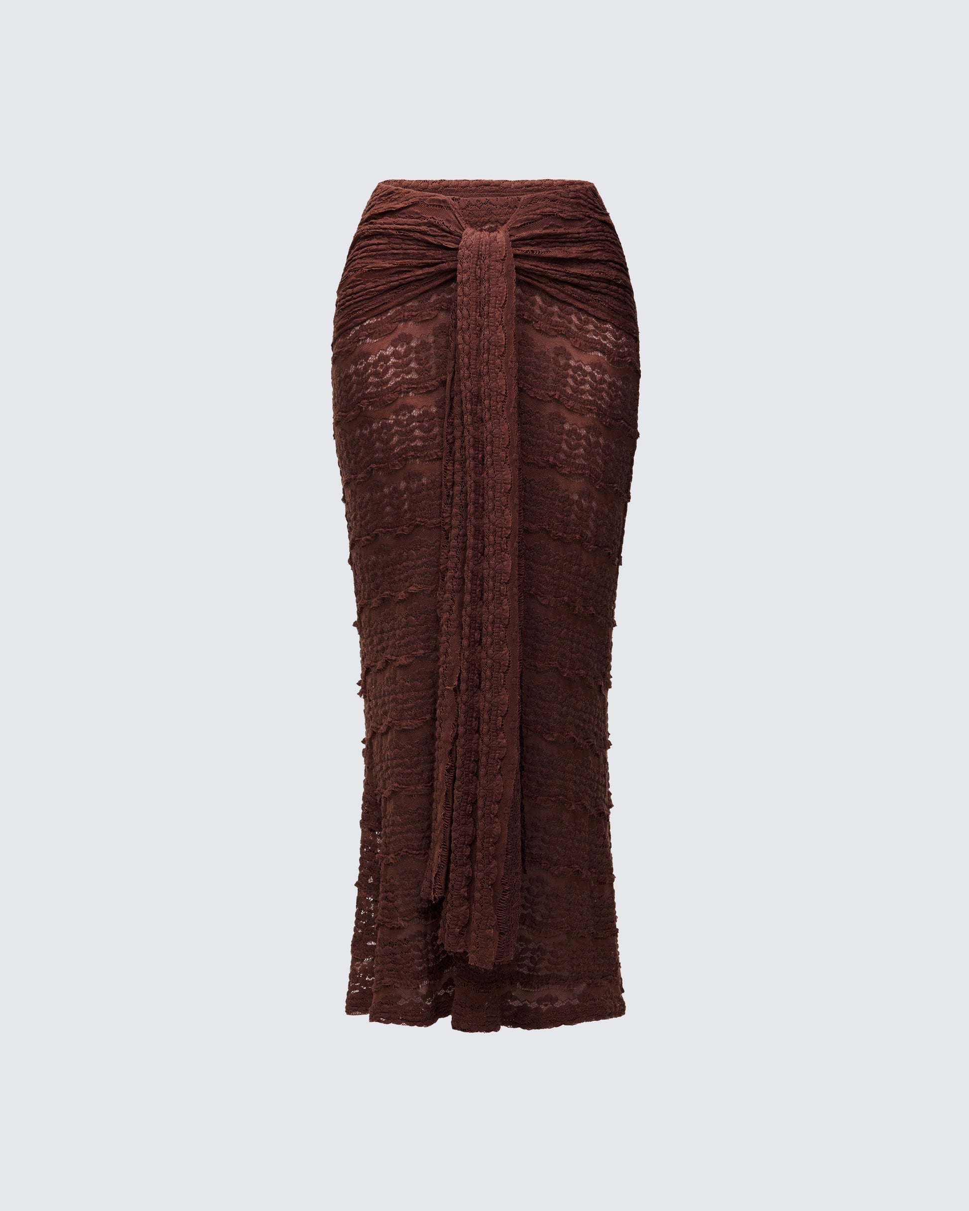 Finesse Dreya Brown Textured Maxi Skirt