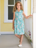 April Cornell Daisy Kids Dress - Aqua