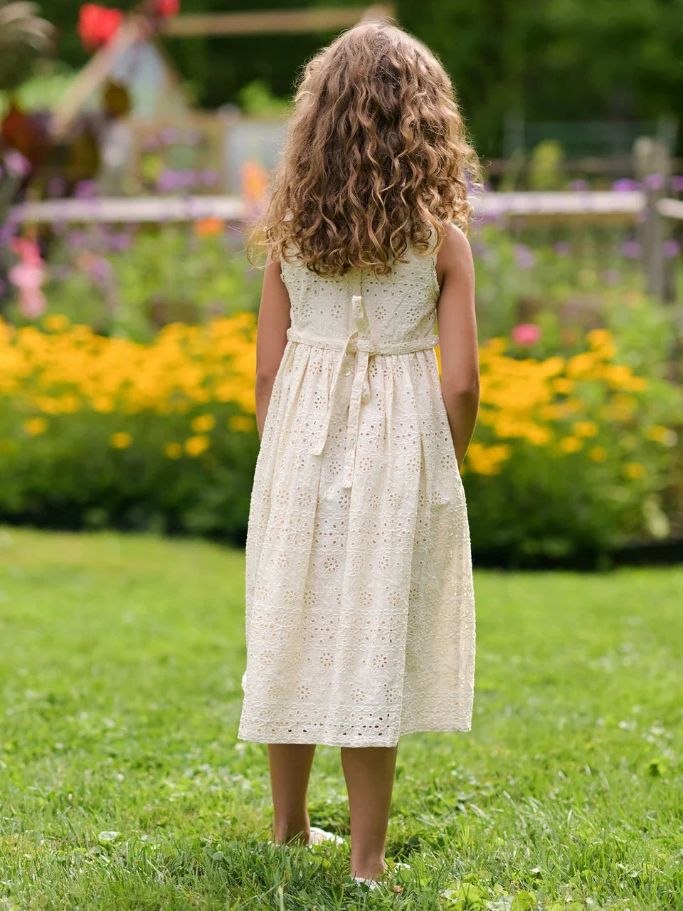 April Cornell Garden Tour Kids Dress - Ecru