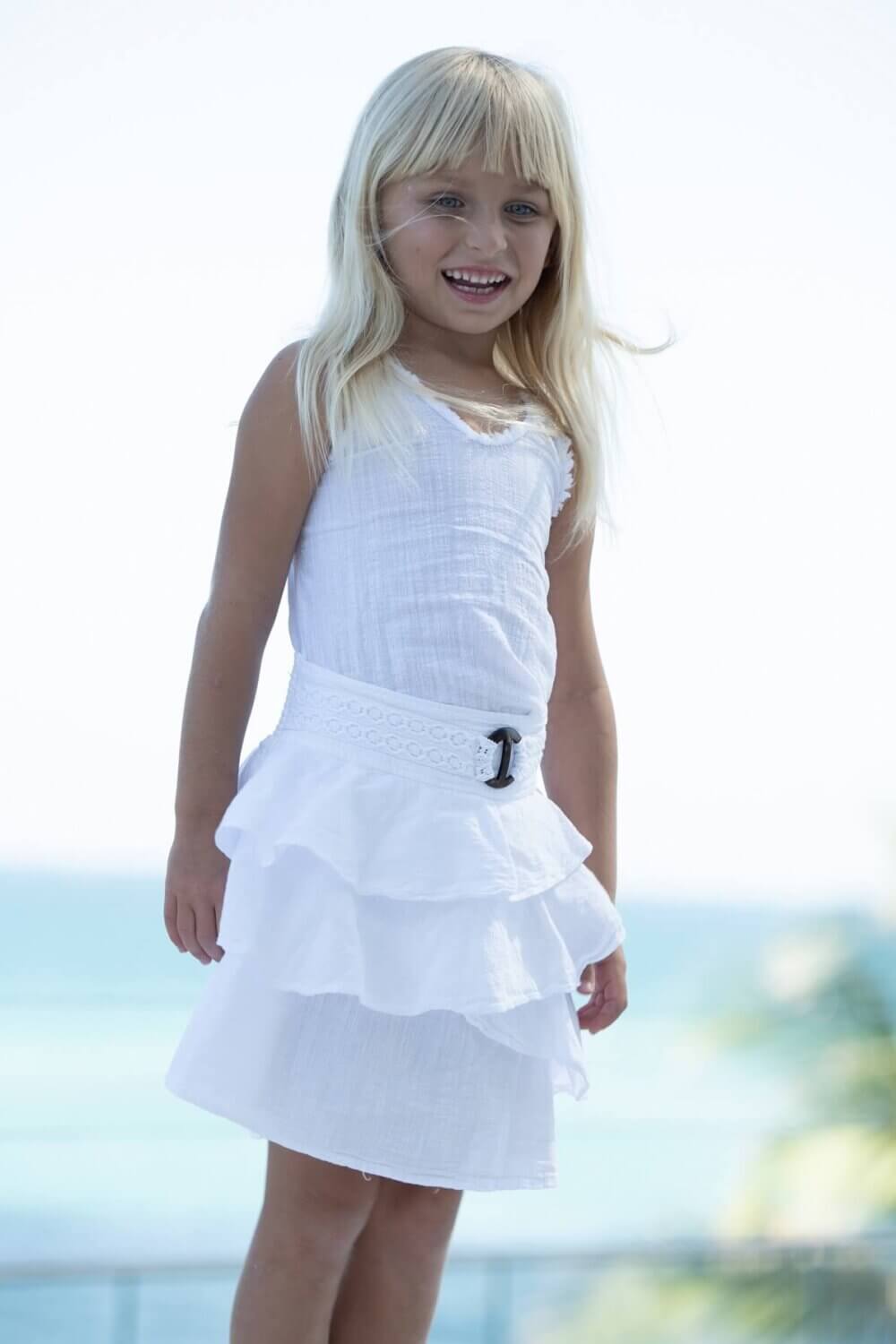 Cotton Natural Girl’s Aqua Skirt
