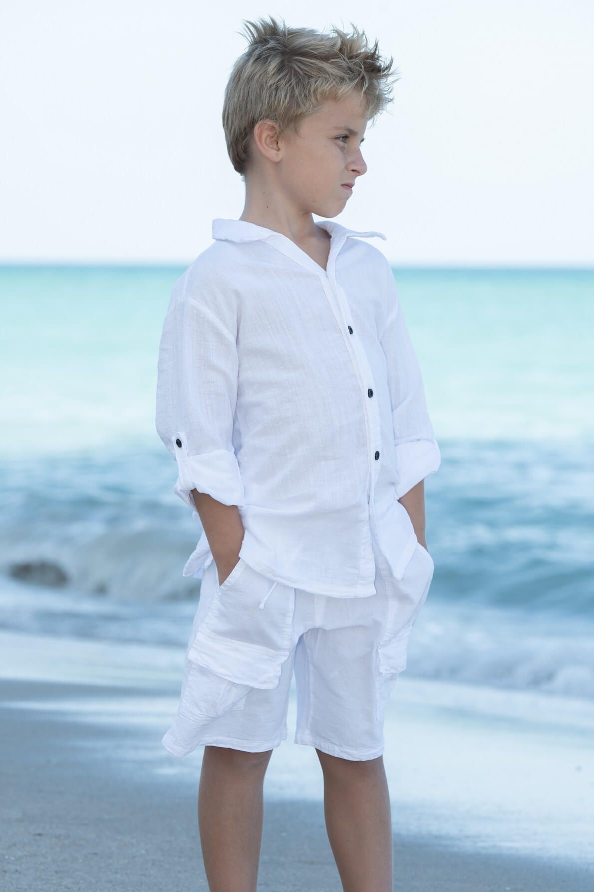 Cotton Natural Boy’s Mariner Shorts