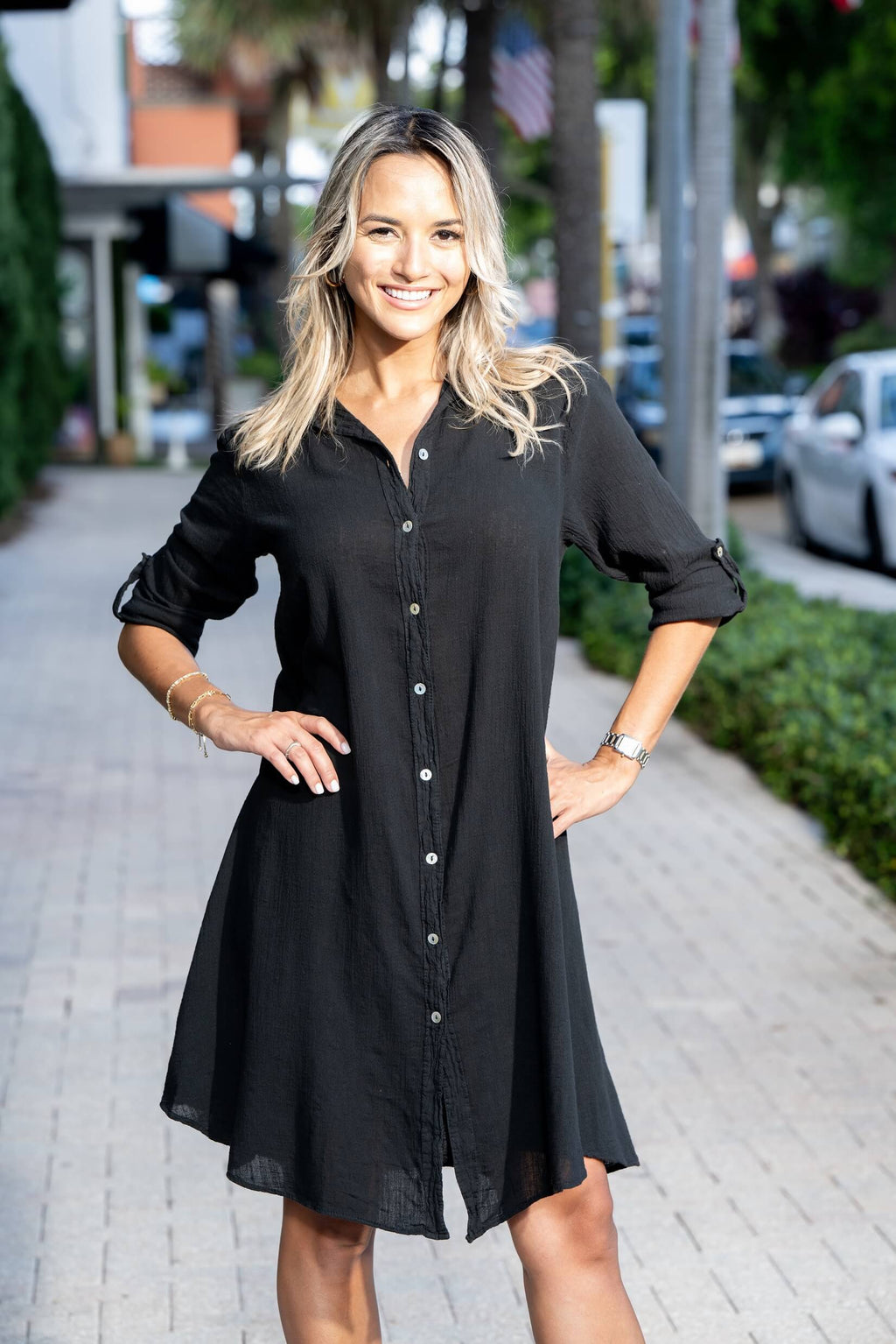 Cotton Natural Women's Long Island Black Dress