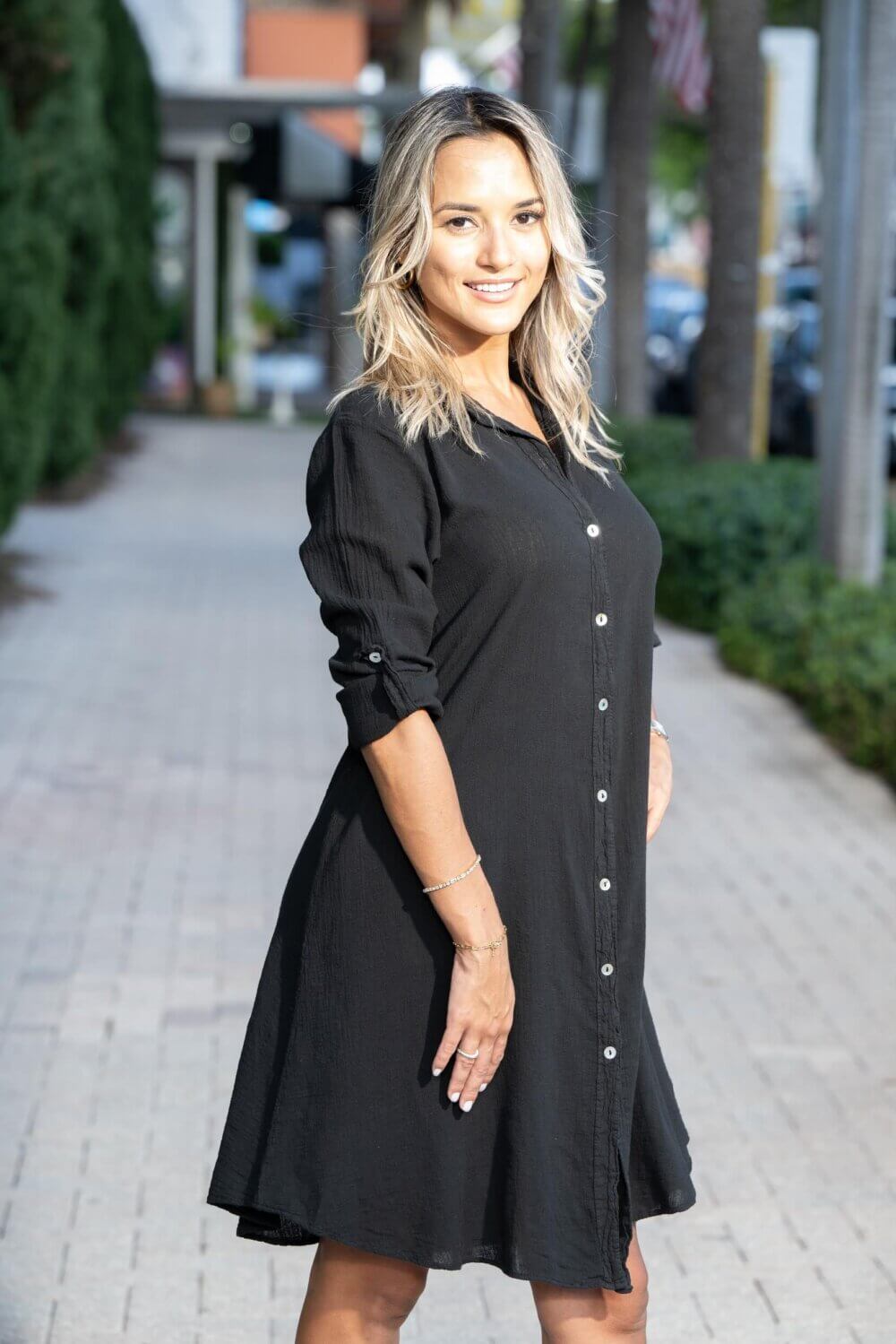 Cotton Natural Women's Long Island Black Dress