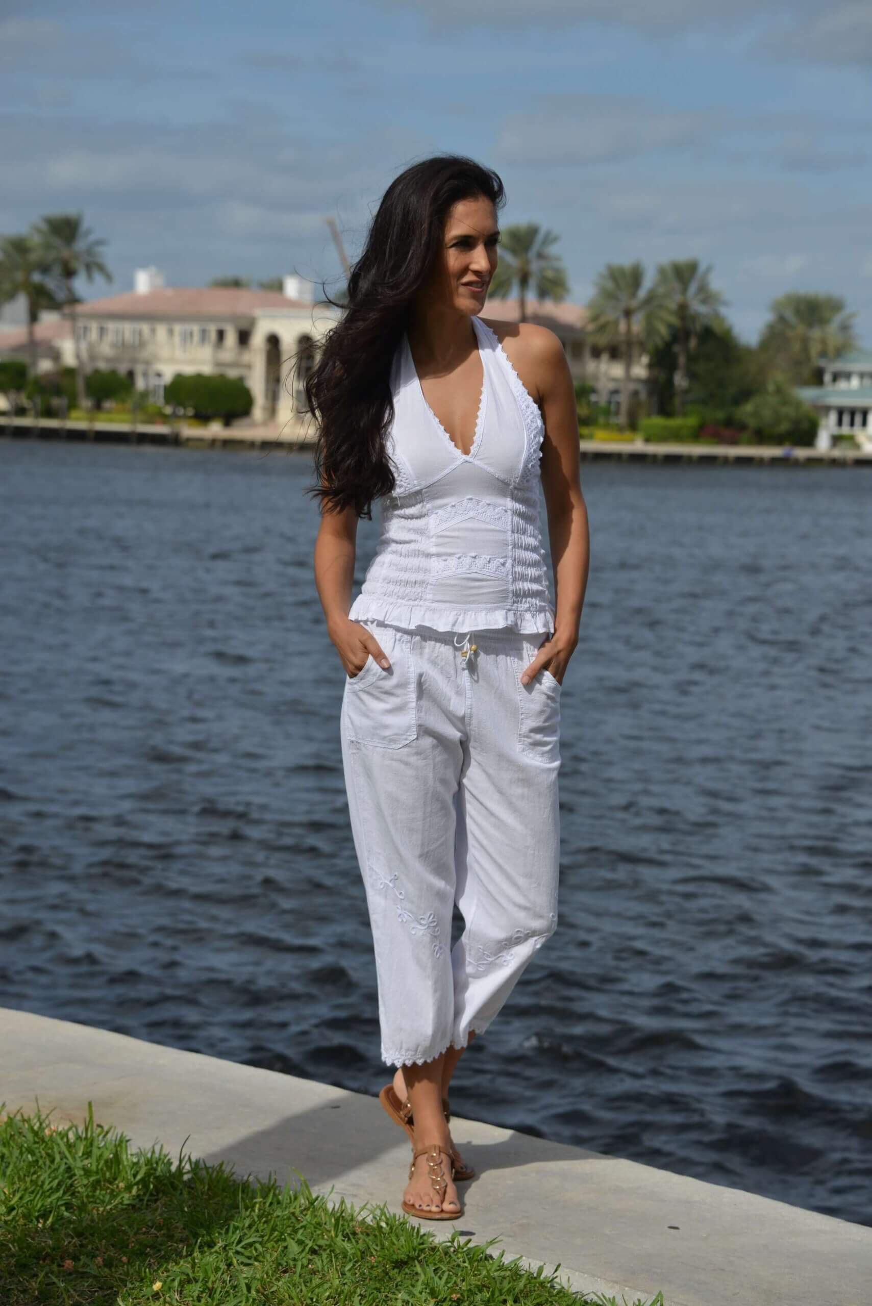 Cotton Natural Women's Capri Pants