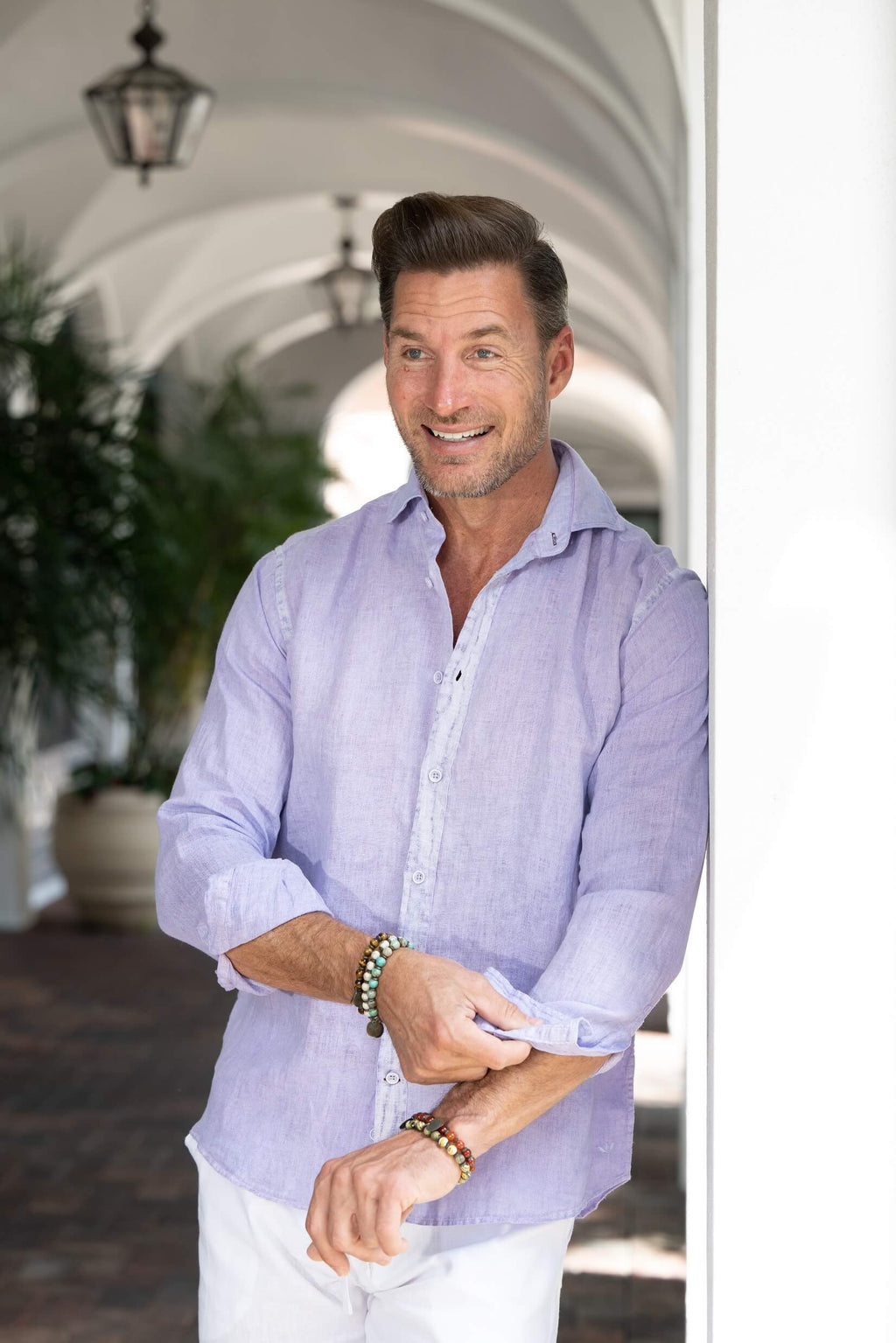Cotton Natural Men's Ricardo Lavender Shirt