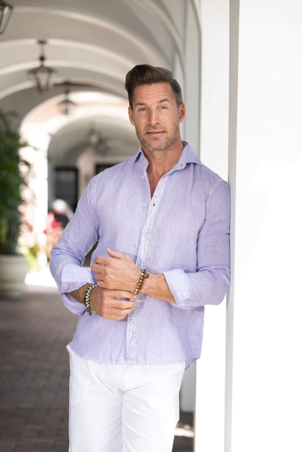 Cotton Natural Men's Ricardo Lavender Shirt