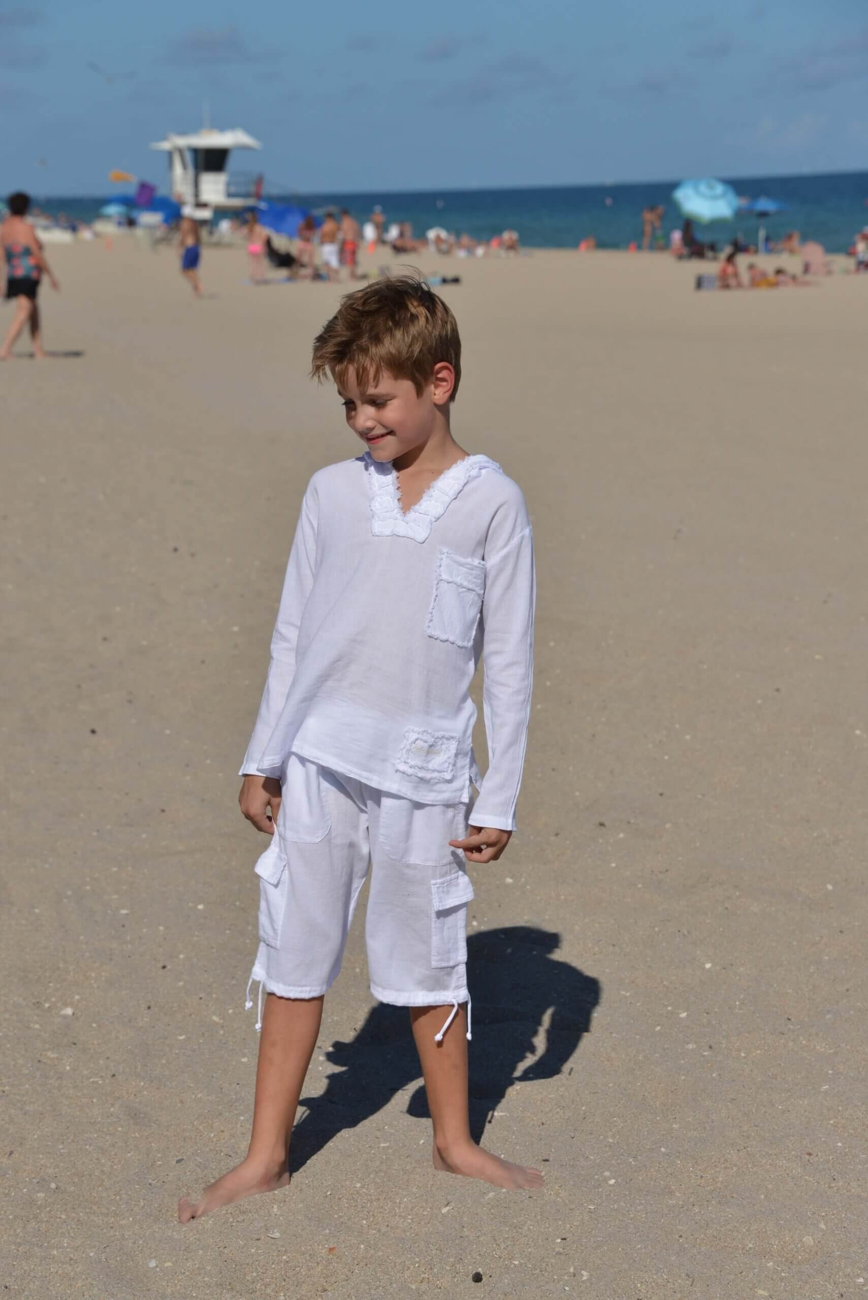 Cotton Natural Boy’s Bermuda Shorts