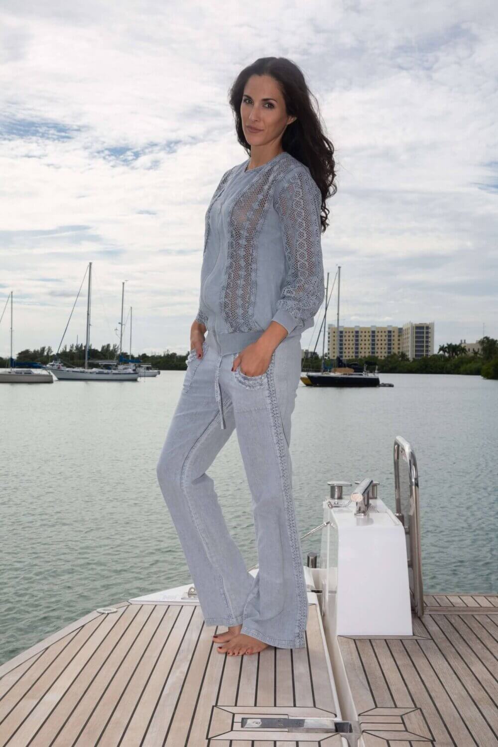 Cotton Natural Women's Bali Fossil Gray Pants