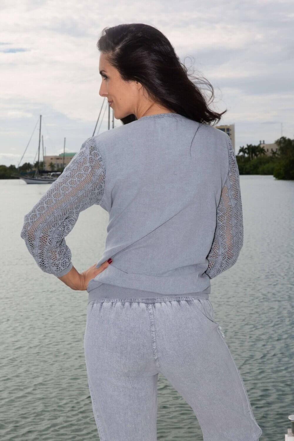 Cotton Natural Women's Seaside Fossil Gray Jacket