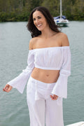 Cotton Natural Women's Flare Off-Shoulder Top