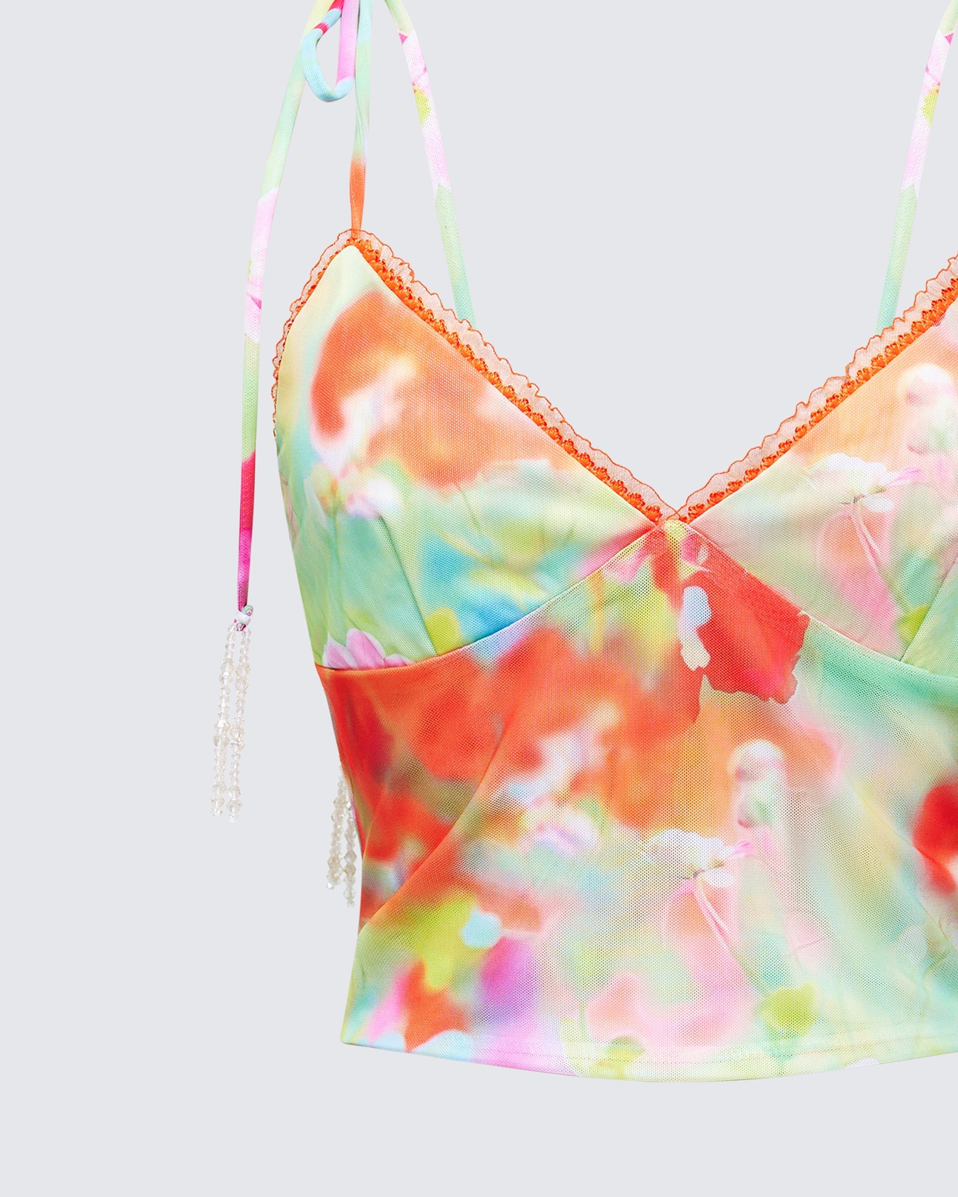 Finesse Eira Multi Print Embellished Cami Top