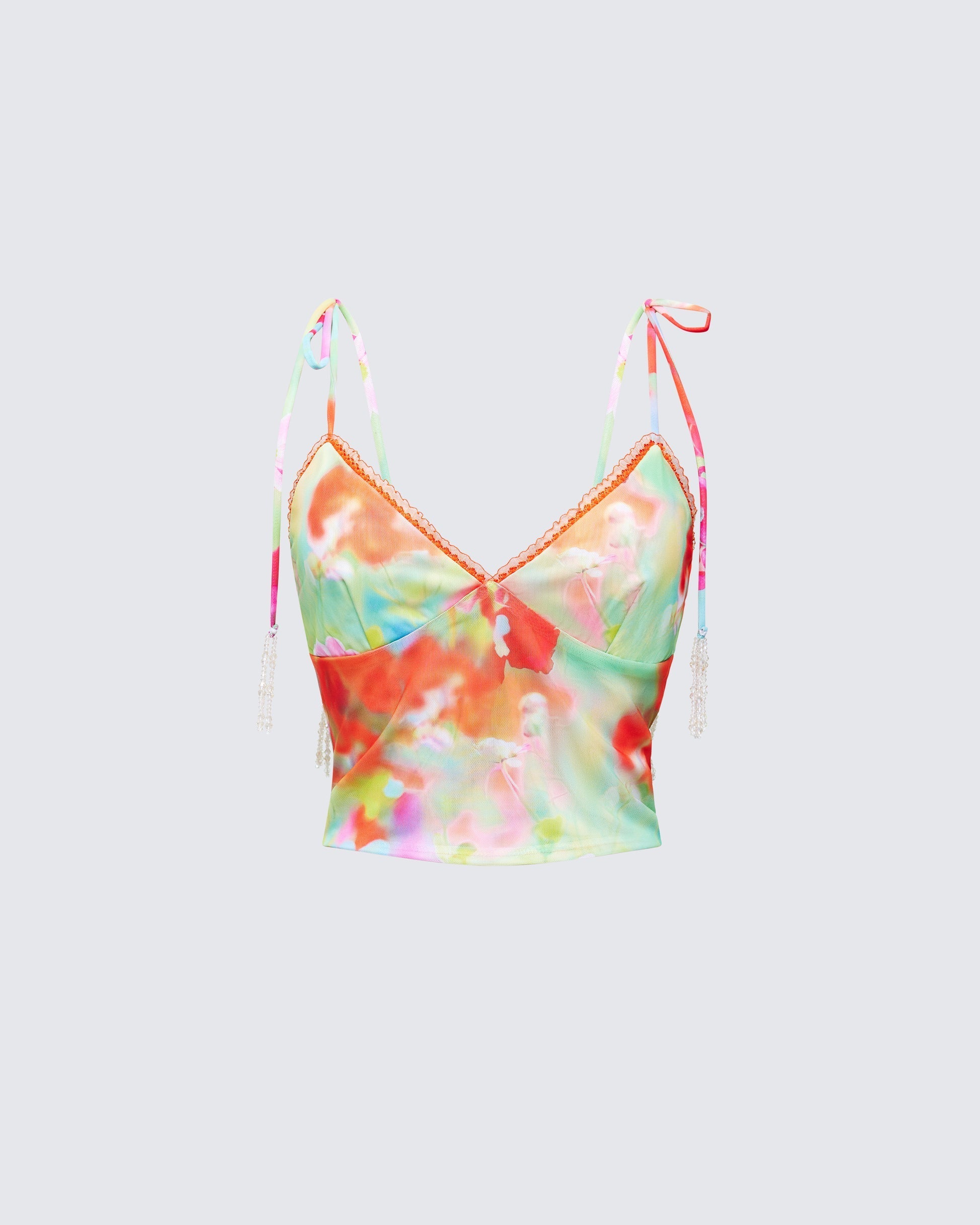 Finesse Eira Multi Print Embellished Cami Top