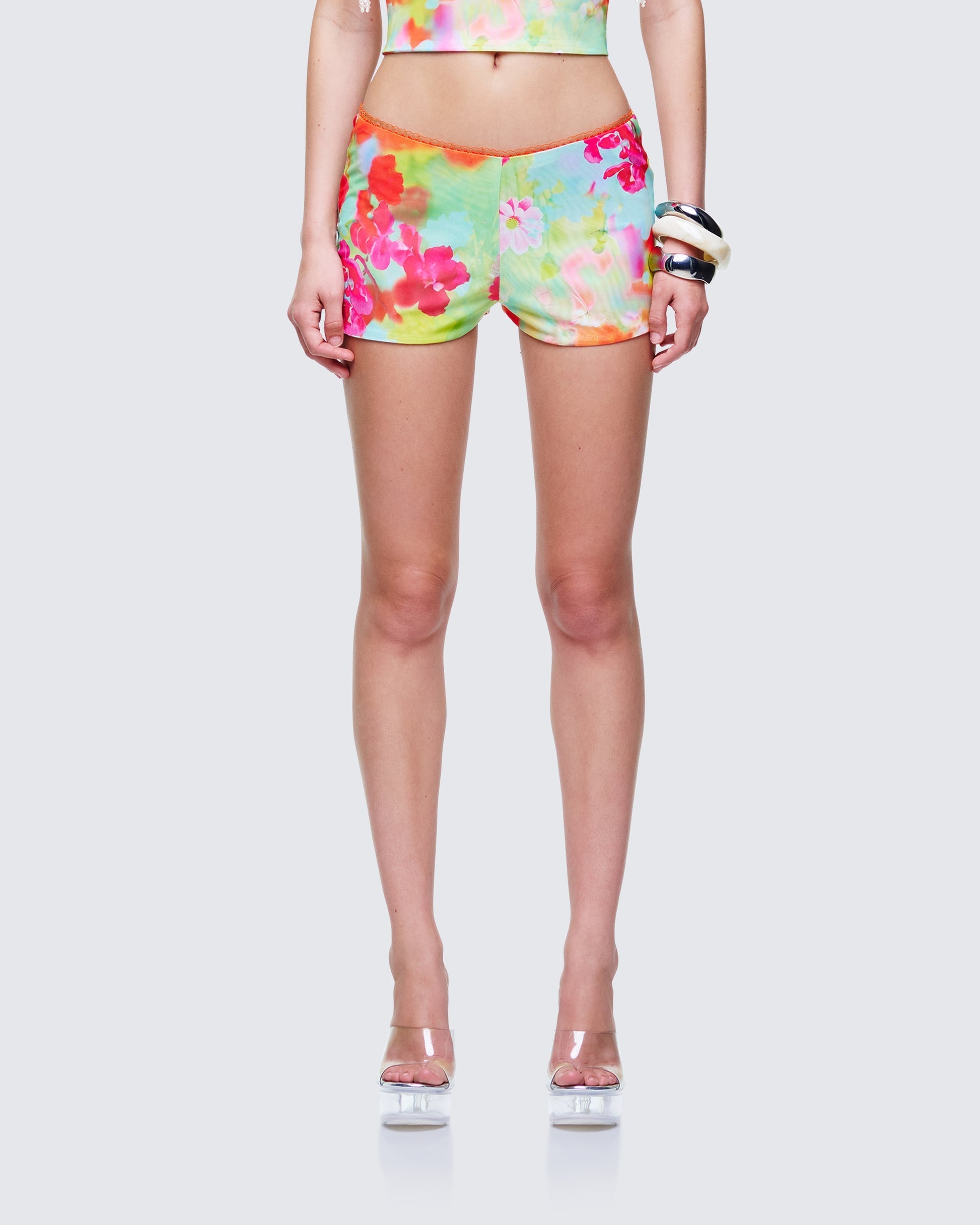 Finesse Eira Multi Printed Mesh Micro Shorts