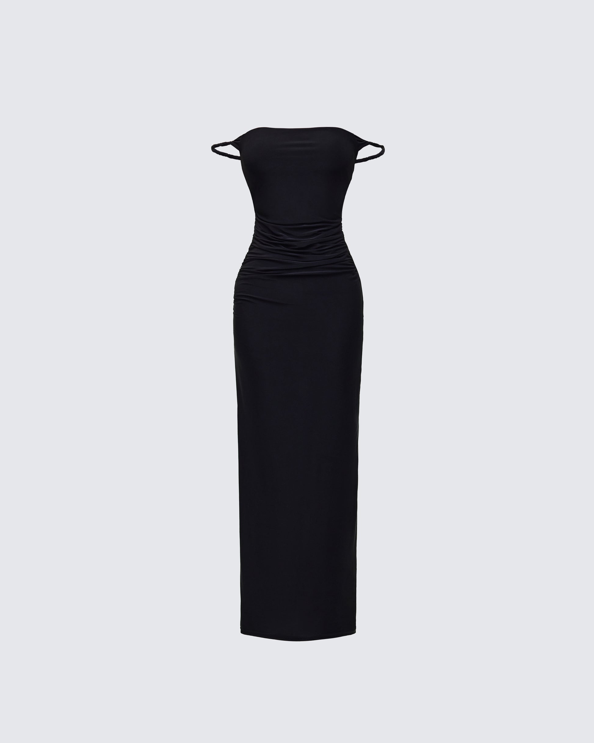 Finesse Elaris Black Twist Strap Maxi Dress