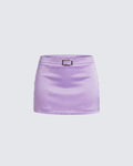 Finesse Eleanora Lilac Satin Mini Skirt