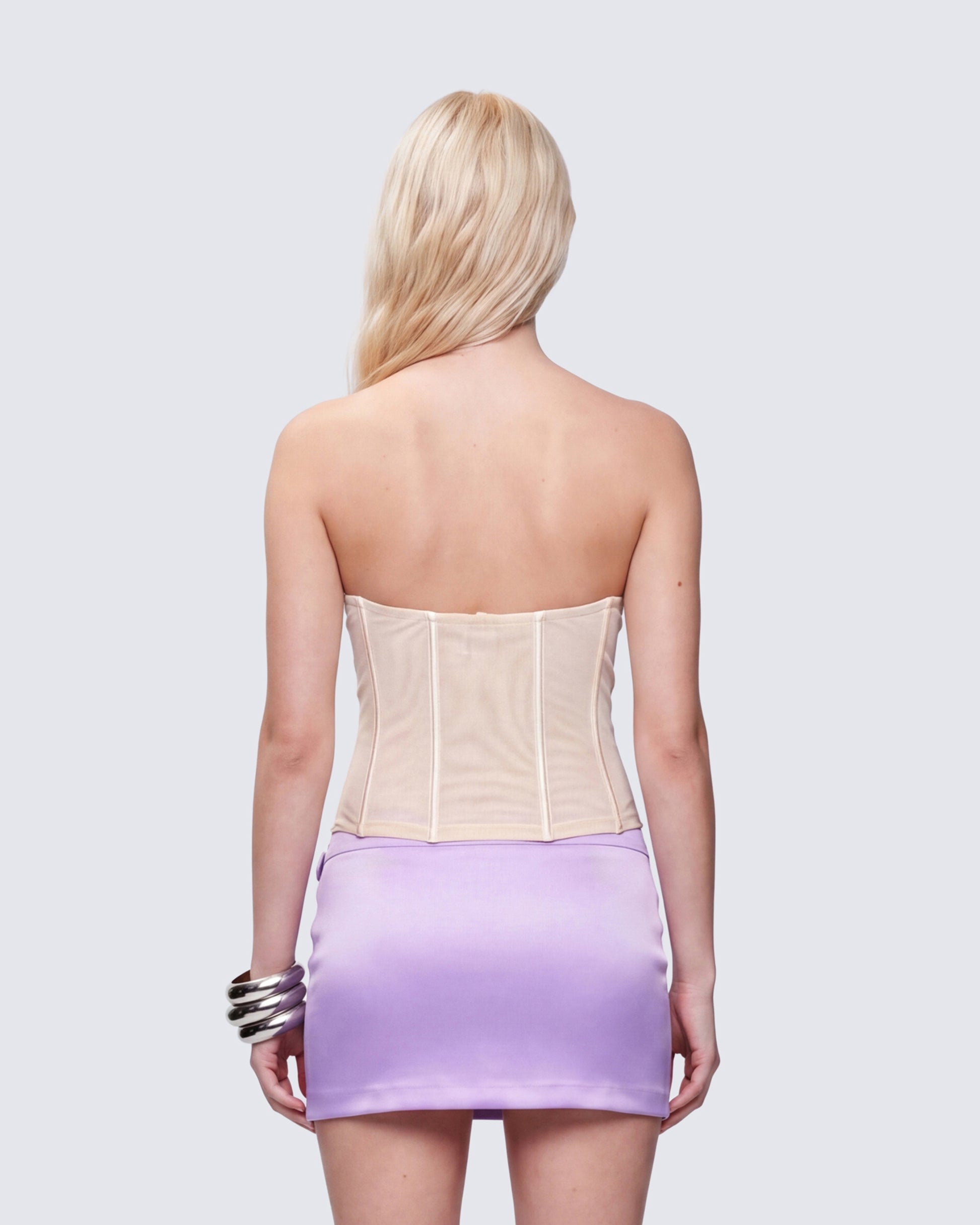 Finesse Eleanora Nude Mesh Corset Top