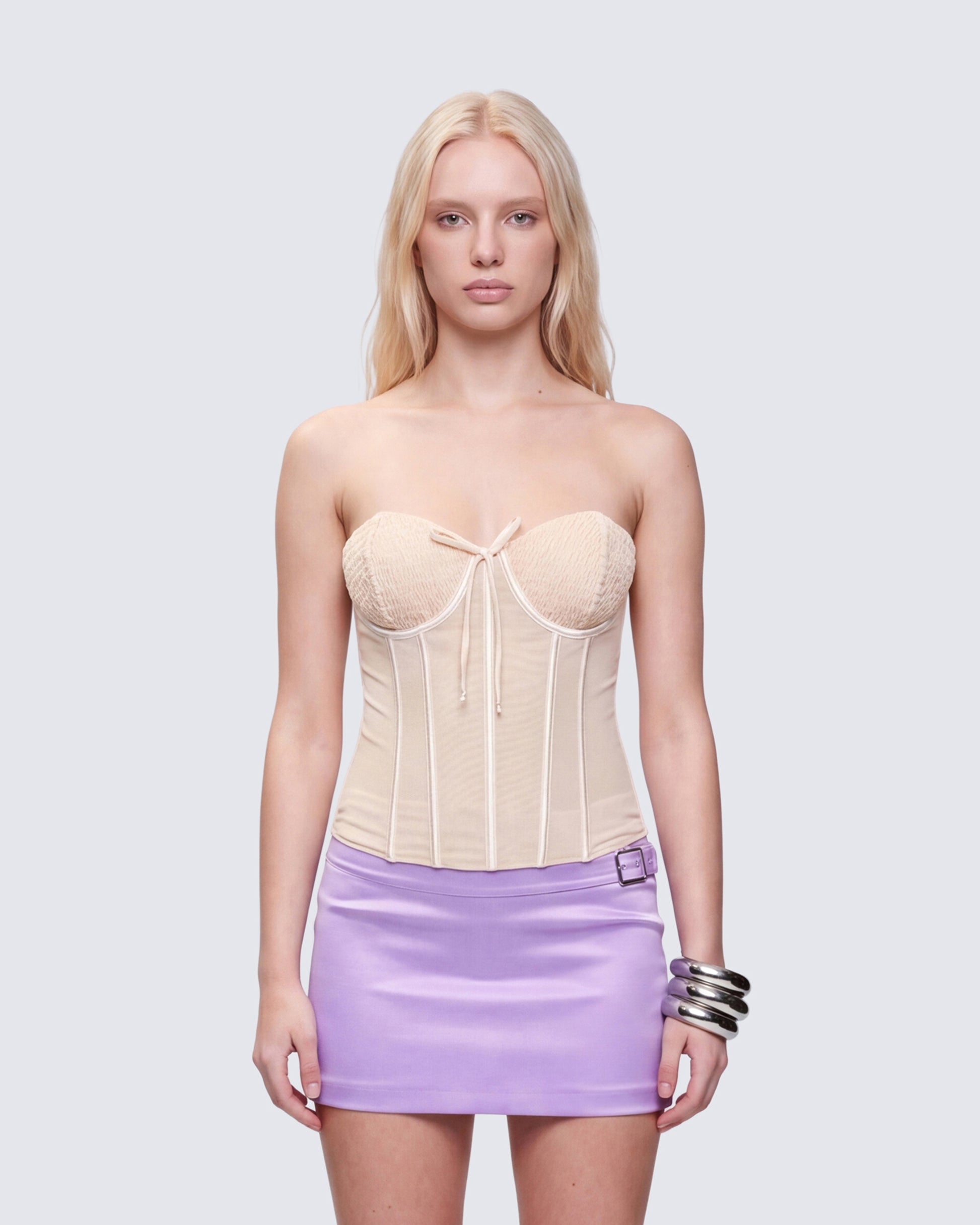 Finesse Eleanora Nude Mesh Corset Top