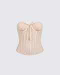 Finesse Eleanora Nude Mesh Corset Top