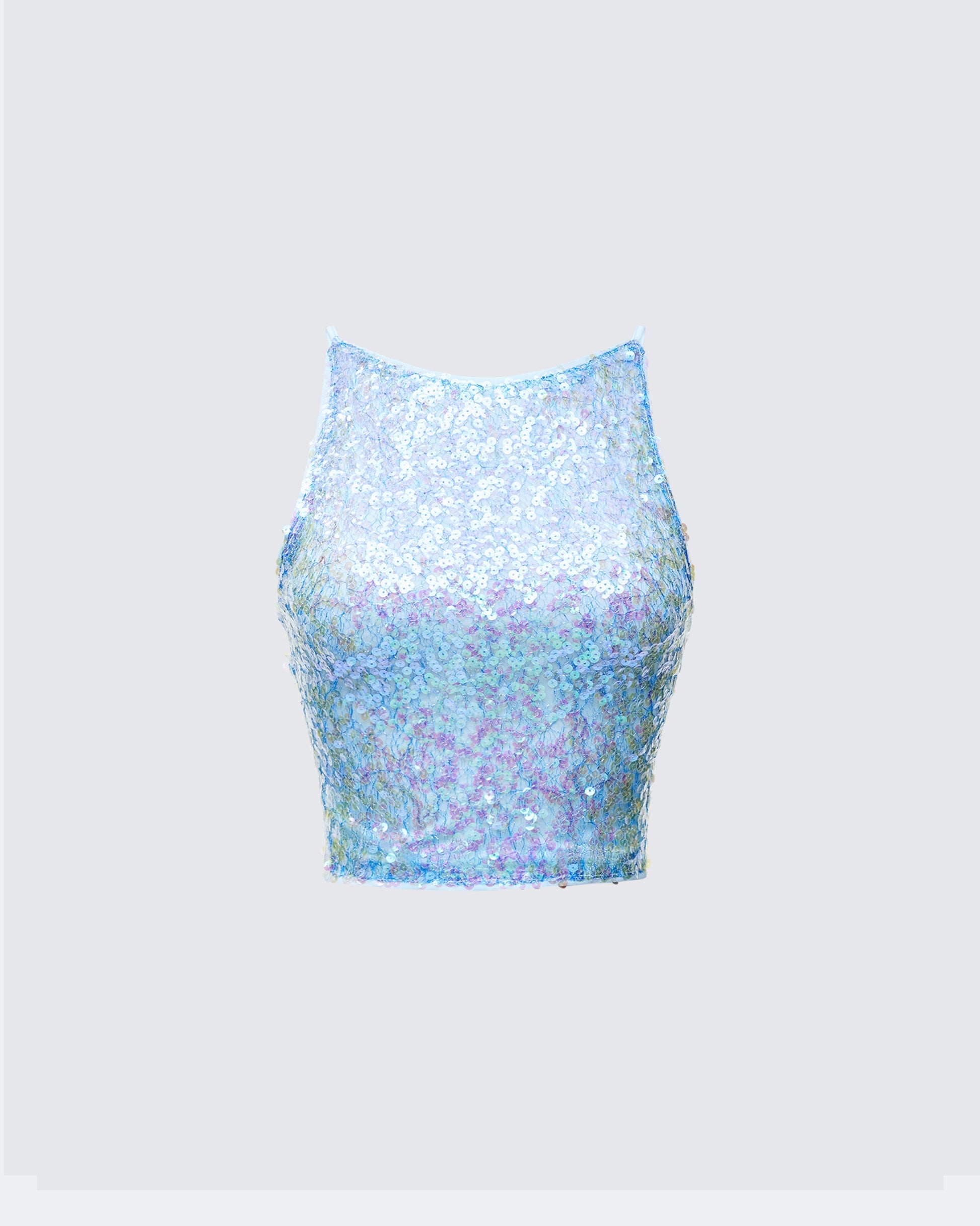 Finesse Elora Blue Sequin Cami Vest