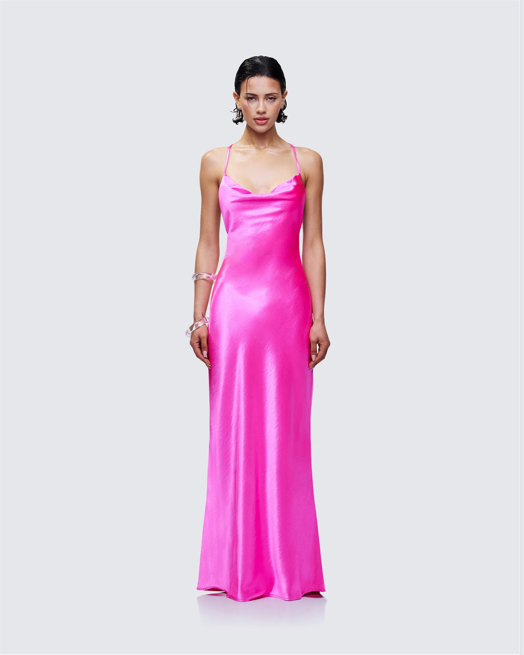 Finesse Elspeth Satin Bias Slip Maxi Dress 2