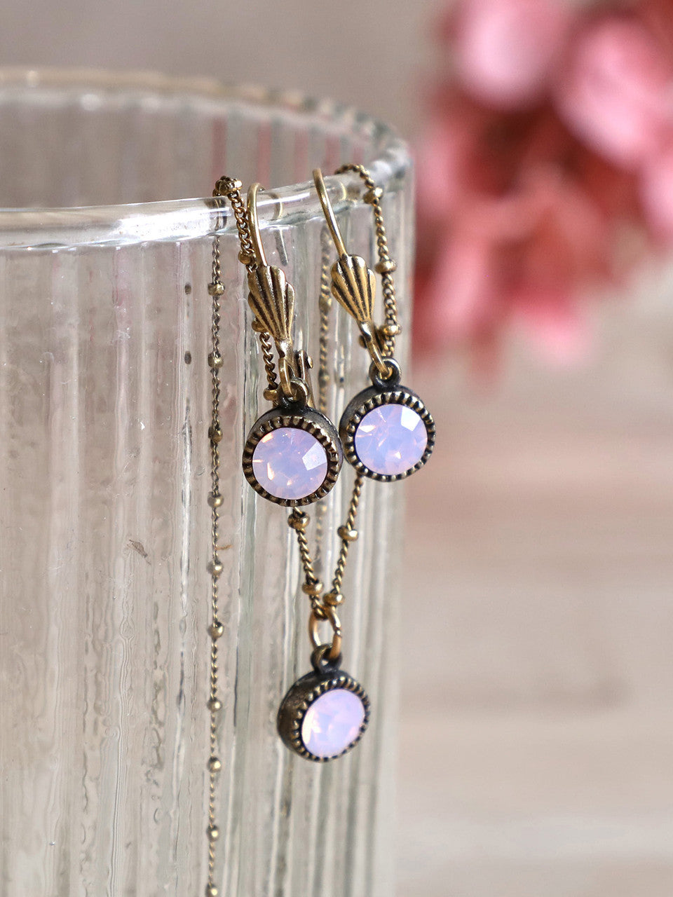 April Cornell Rose Opal Drop Earrings