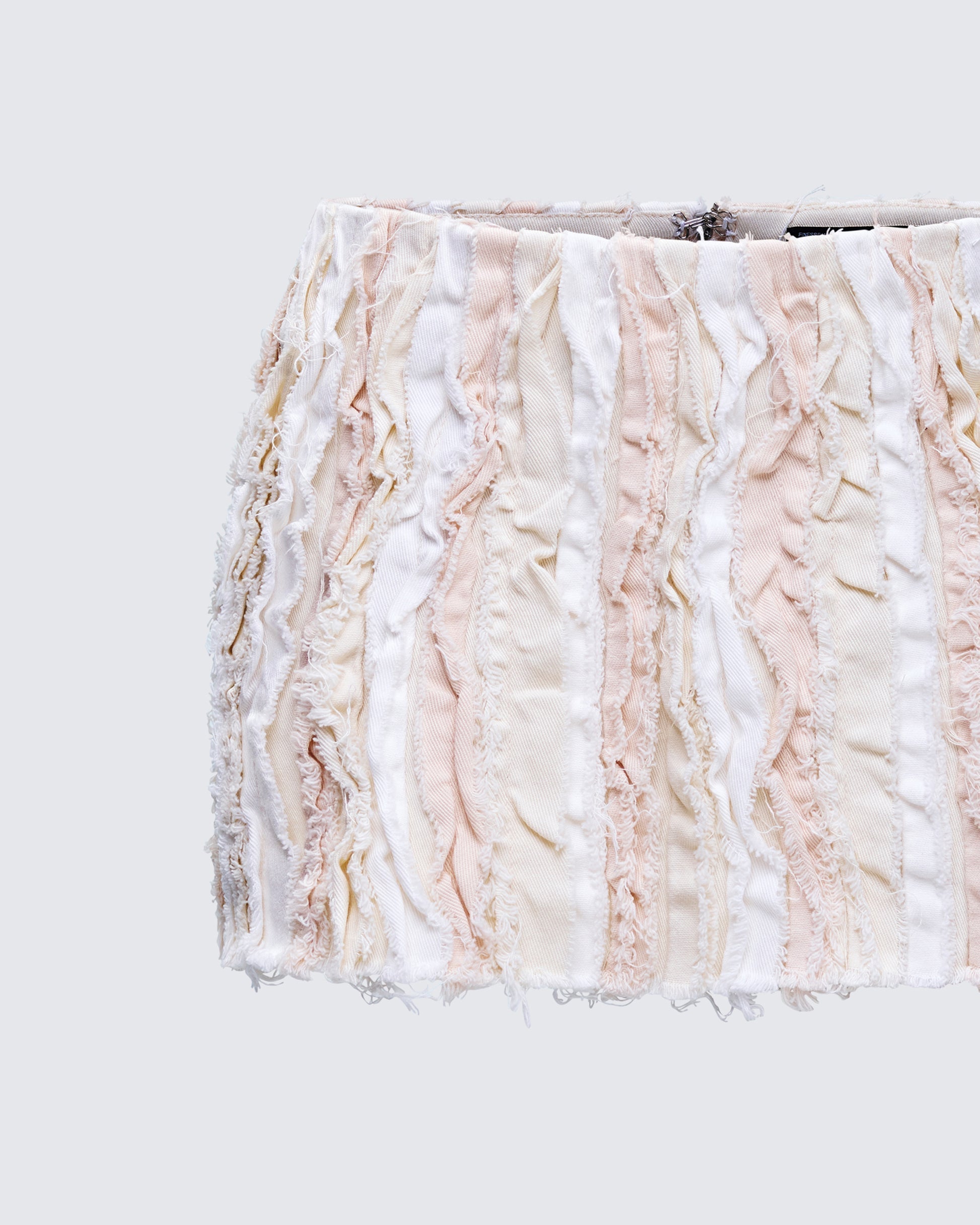 Finesse Eyra Ivory Distressed Seam Skirt